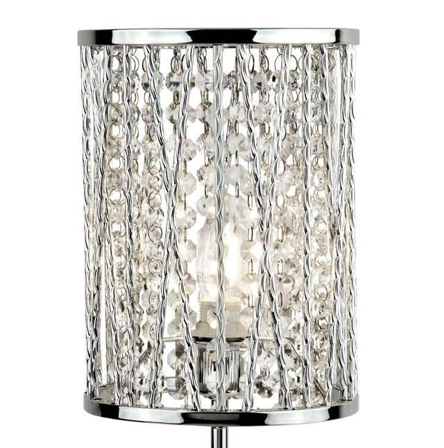 ELISE 1LT TABLE LAMP, CHROME , CRYSTAL DROPS