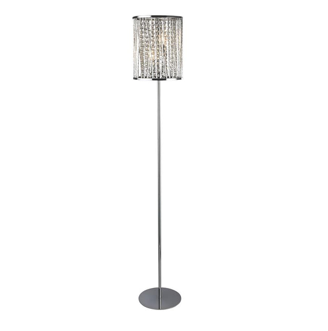 ELISE 2LT FLOOR LAMP, CHROME, CRYSTAL DROPS