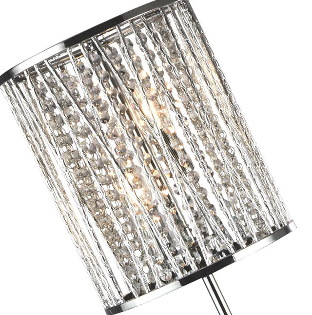 ELISE 2LT FLOOR LAMP, CHROME, CRYSTAL DROPS