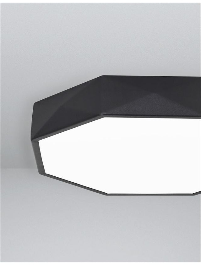 EBEN Sandy Black Aluminium Matt White Acrylic Diffuser LED 24 Watt 230 Volt 1380Lm 3000K IP20 D: 40 H: 6 cm