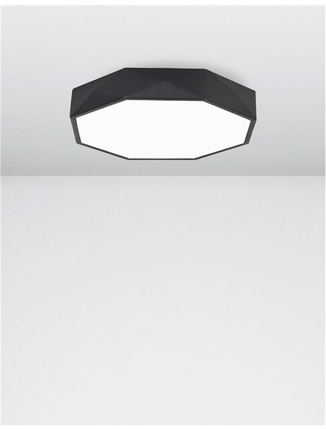 EBEN Sandy Black Aluminium Matt White Acrylic Diffuser LED 24 Watt 230 Volt 1380Lm 3000K IP20 D: 40 H: 6 cm