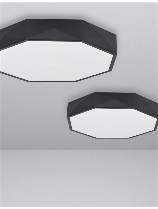 EBEN Sandy Black Aluminium Matt White Acrylic Diffuser LED 24 Watt 230 Volt 1380Lm 3000K IP20 D: 40 H: 6 cm