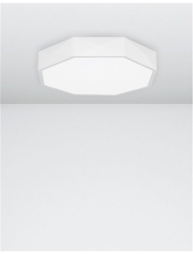 EBEN Sandy White Aluminium Matt White Acrylic Diffuser LED 24 Watt 230 Volt 1380Lm 3000K IP20 D: 40 H: 6 cm