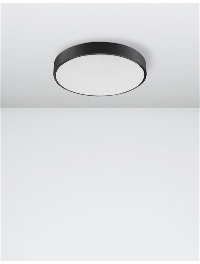 HADON Sandy Black Aluminium Matt White Acrylic Diffuser LED 24 Watt 230 Volt 1380Lm 3000K IP20 D: 40 H: 5 cm