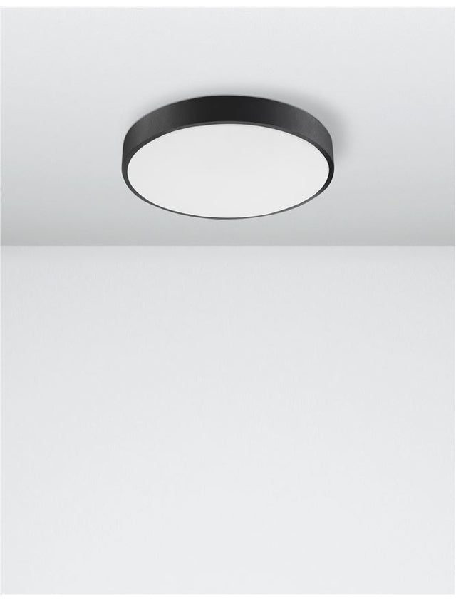 HADON Sandy Black Aluminium Matt White Acrylic Diffuser LED 24 Watt 230 Volt 1380Lm 3000K IP20 D: 40 H: 5 cm