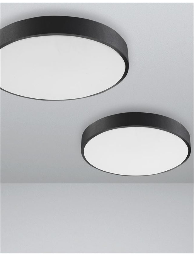 HADON Sandy Black Aluminium Matt White Acrylic Diffuser LED 24 Watt 230 Volt 1380Lm 3000K IP20 D: 40 H: 5 cm