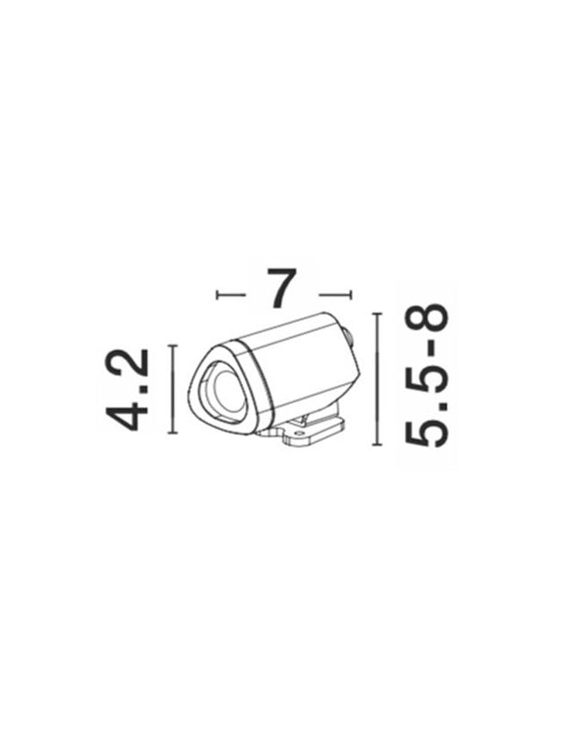 MINI Sandy Black Alum. & Glass LED 3 Watt 180Lm 3000K D: 4.2 W: 7 H: 5.5-8 cm IP65