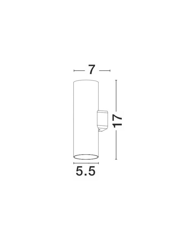 ALP Sandy Black Alum.& Glass LED 2x10 Watt 1200Lm 3000K D: 5.5 W: 7 H: 17 cm IP67