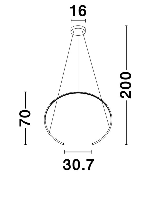 BREDA Sandy White Aluminium & Acrylic LED 30 Watt 220 Volt 1480Lm 3000K IP20 D: 70 H: 200 cm