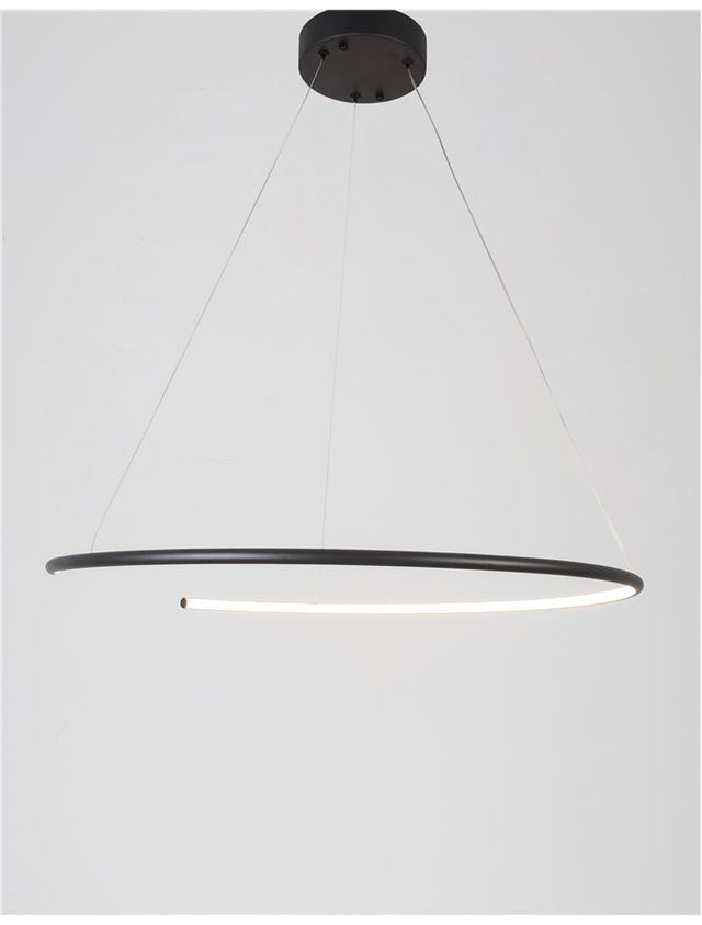 BREDA Sandy Black Aluminium & Acrylic LED 30 Watt 220 Volt 1480Lm 3000K IP20D: 70 H: 200 cm