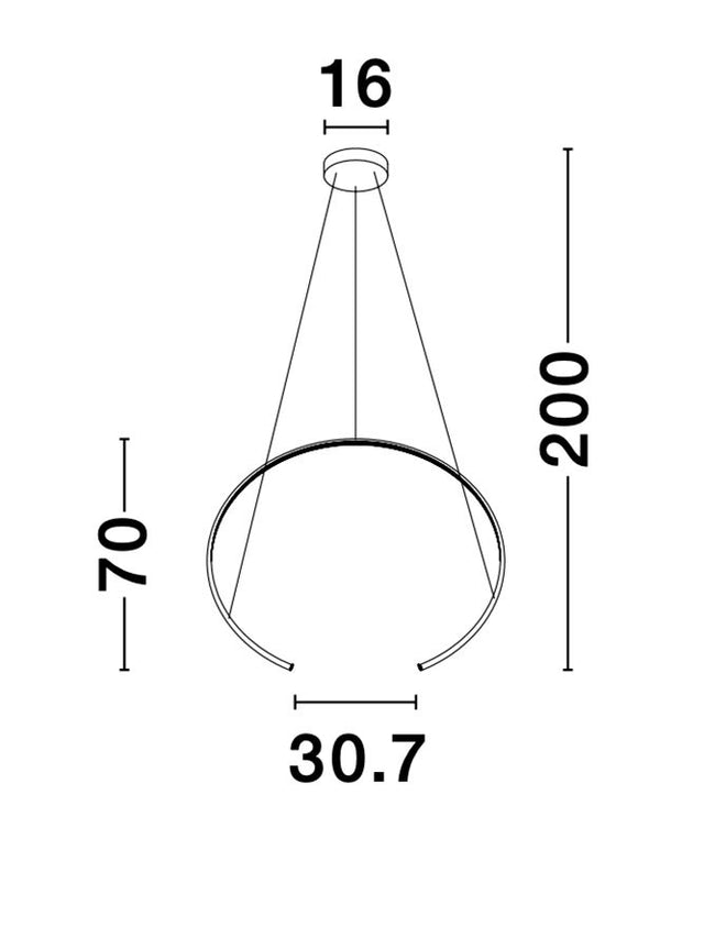 BREDA Sandy Black Aluminium & Acrylic LED 30 Watt 220 Volt 1480Lm 3000K IP20D: 70 H: 200 cm