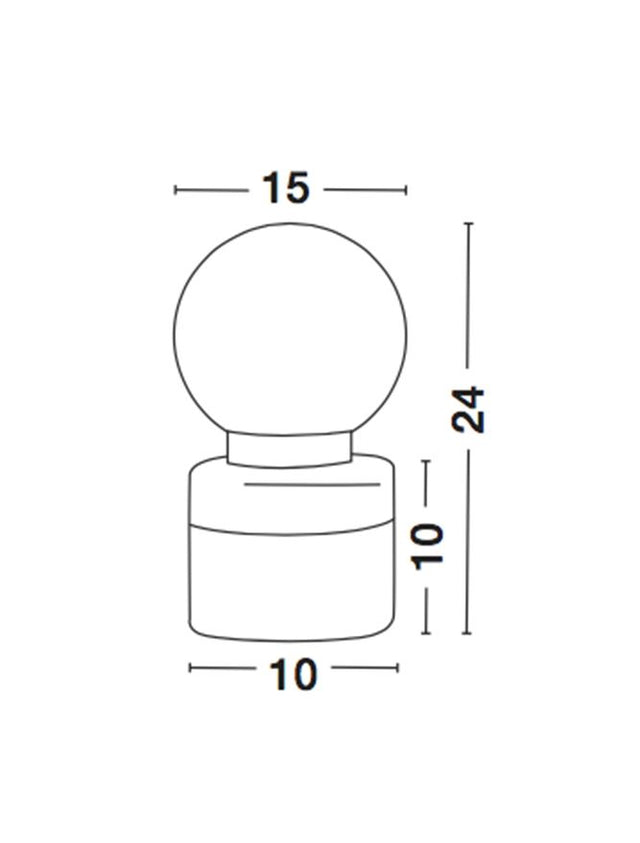 JULIET Smoke Gray Glass Brass & Gray Metal Base LED E14 1x12W IP20 Bulb Excluded D: 15 W: 10 H: 24 cm