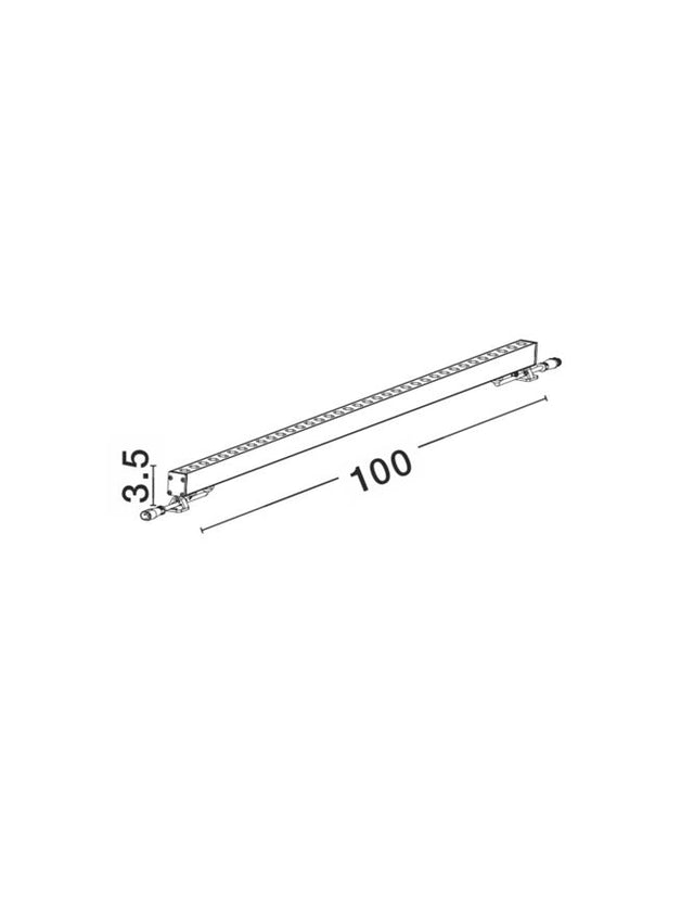 WALL WASHER Satin Nickel Alum.& Glass LED 15 Watt 1200Lm 3000K L: 100 W: 2.5 H: 3.5 cm IP67