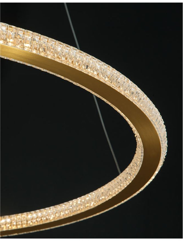 CILION Brass Gold Aluminium & Acrylic LED 48 Watt 230 Volt 3264Lm 2935K IP20 D: 60 H: 150 cm