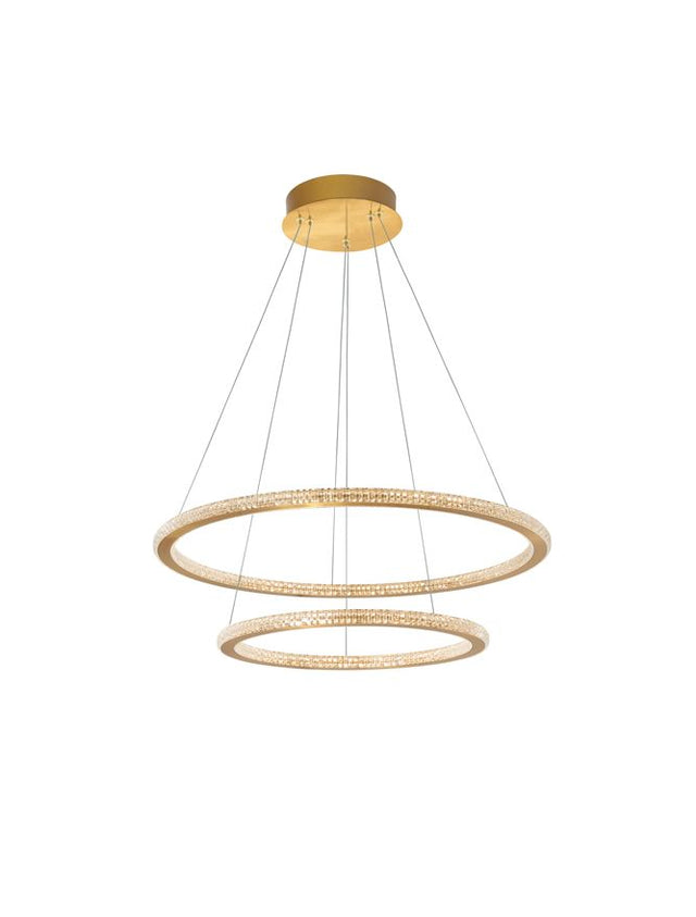 CILION Brass Gold Aluminium & Acrylic LED 56 Watt 230 Volt 3555Lm 2926K IP20 D1: 40 D2: 60 H: 150 cm