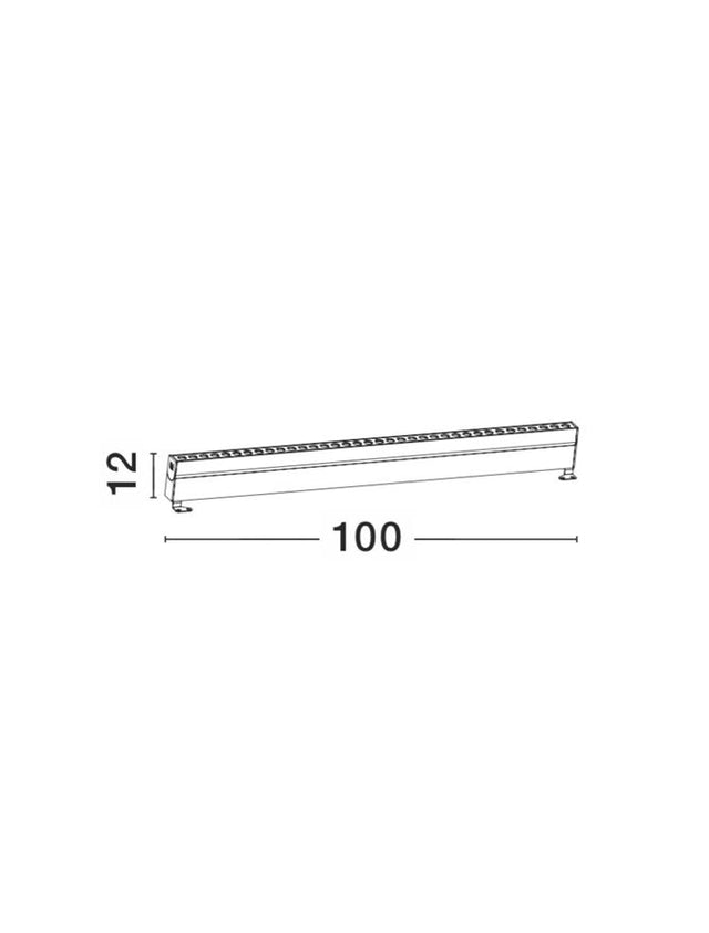 WALL WASHER Black Alum.& Glass LED 36 Watt 3670Lm 3000K L:100 W:6.5 H:12 cm Max300W IP67