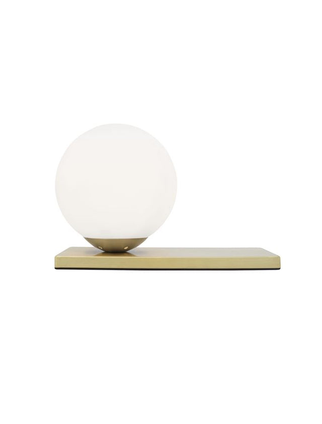 JULIET Opal Glass Brass Metal Base LED E14 1x5 Watt IP20 Bulb Excluded L: 26 W: 10 H: 16 cm