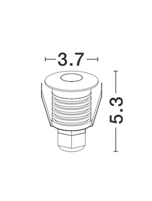 BANG Satin Nickel Alum. LED 1 Watt 60Lm 3000K D: 3.7 H: 5.3 cm Cut Out: 3.2 cm IP67