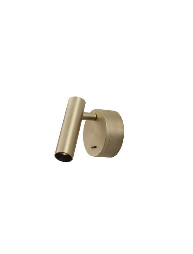 CLIP Satin Brass Aluminium LED Philips 3 Watt Switch On/Off 190Lm 3000K IP20 D: 8 W: 3.4 H: 11 cm