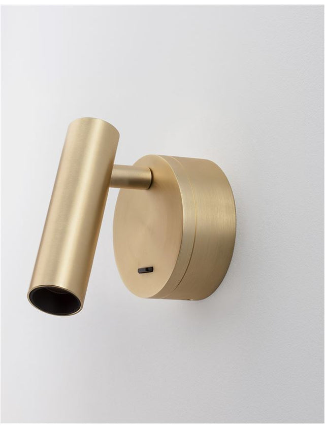 CLIP Satin Brass Aluminium 
LED Philips 3 Watt 
Switch On/Off
190Lm 3000K IP20 
D: 8 W: 3.4 H: 11 cm Rotating & Adjustable