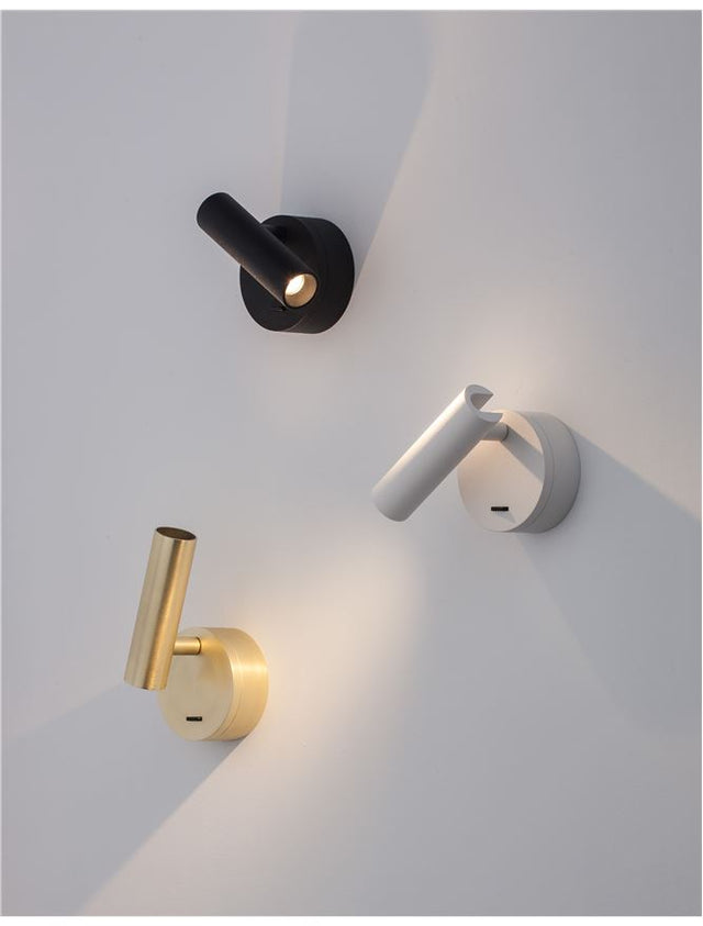 CLIP Satin Brass Aluminium 
LED Philips 3 Watt 
Switch On/Off
190Lm 3000K IP20 
D: 8 W: 3.4 H: 11 cm Rotating & Adjustable