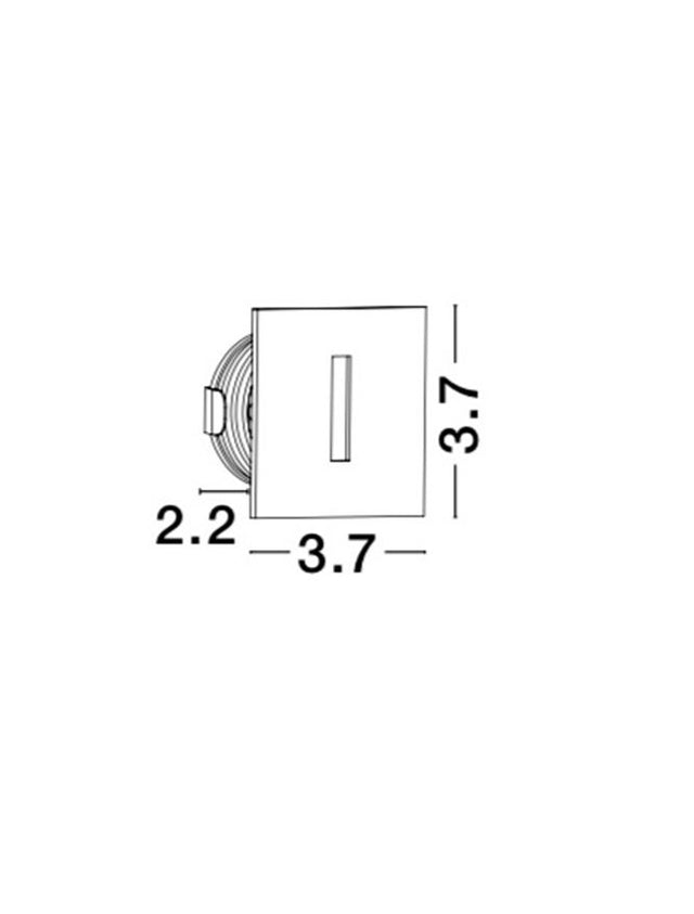 PASSAGIO Black Aluminium LED 1 Watt 60Lm 3000K L:3.7 W:2.2 H:3.7cm Cut Out:3.2 cm IP54