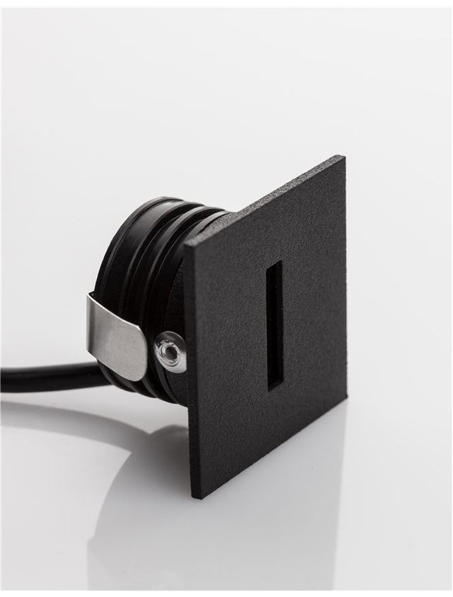 PASSAGIO Black Aluminium LED 1 Watt 60Lm 3000K L:3.7 W:2.2 H:3.7cm Cut Out:3.2 cm IP54