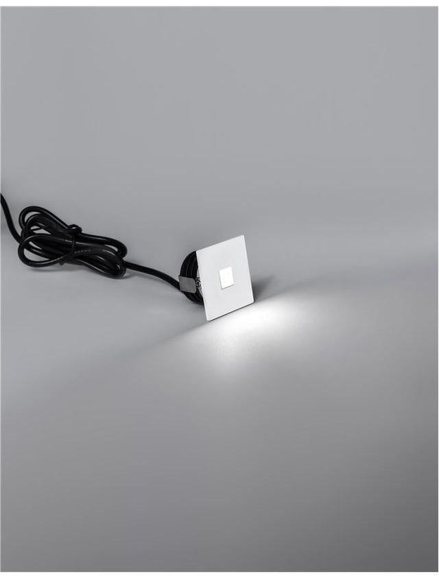 PASSAGIO White Aluminium LED 1 Watt 60Lm 3000K L:3.7 W:2.2 H:3.7cm Cut Out:3.2 cm IP54