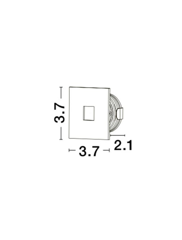 PASSAGIO White Aluminium LED 1 Watt 60Lm 3000K L:3.7 W:2.2 H:3.7cm Cut Out:3.2 cm IP54