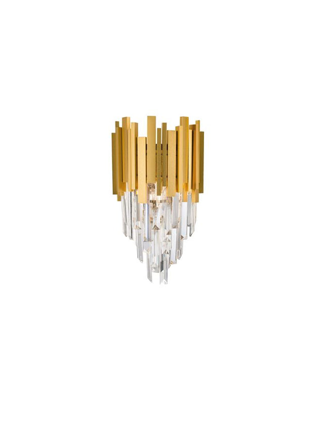 GRANE Gold Metal & Crystal LED E14 2x5 Watt 230 Volt IP20 Bulb Excluded D: 25 W: 15.5 H: 35 cm