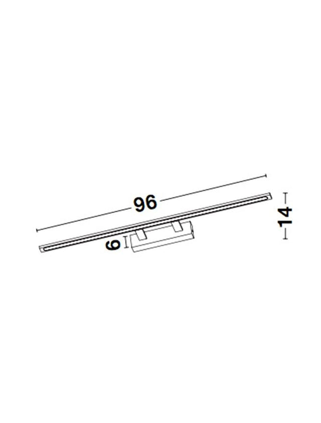 LIVIA Sandy White Aluminum & Acrylic LED 30 Watt 230 Volt 2422Lm 3000K IP44 L: 96 W: 14 H: 6 cm