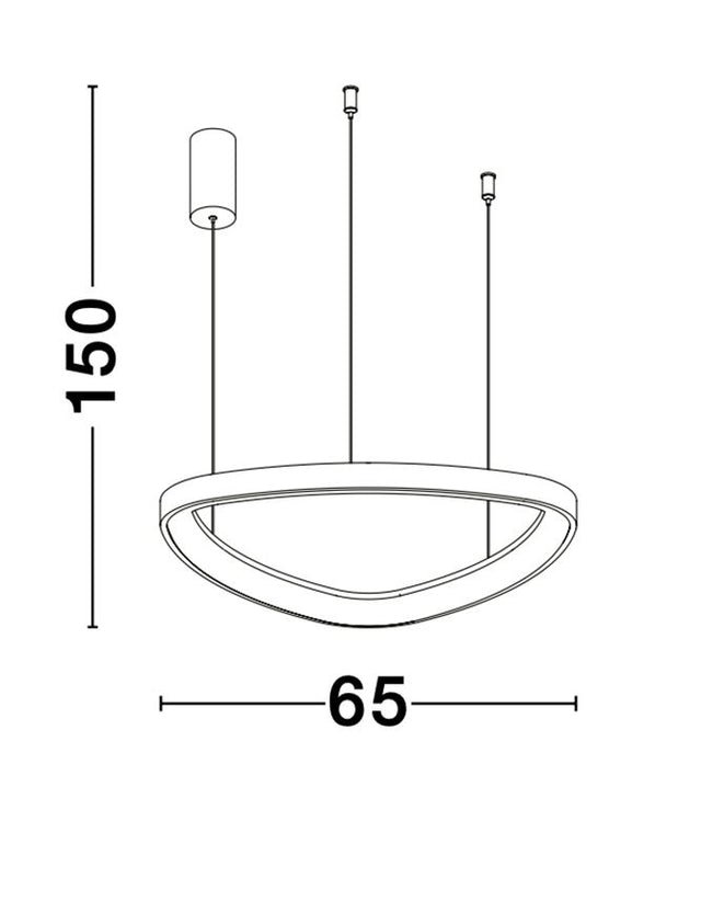 ESTEVA Dimmable Sandy Black Aluminium &Acrylic LED 48 Watt 230 Volt 2400Lm 3000K IP20 D: 65 H: 150 cm