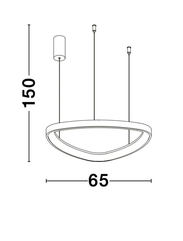 ESTEVA Dimmable Coffee Brown Aluminium &Acrylic LED 48 Watt 230 Volt 2400Lm 3000K IP20 D: 65 H: 150 cm