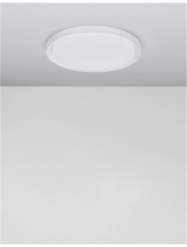 TROY Metal & Acrylic Diffuser Matt White Outside Matt White Inside LED 40 Watt 230 Volt 2200Lm 3000K IP20 D: 46 H: 7.5 cm