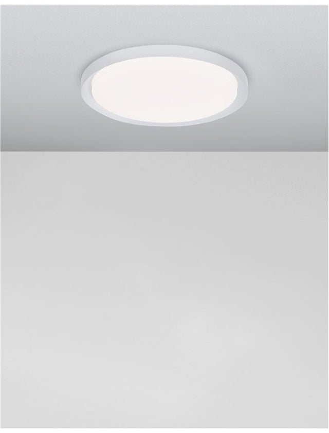 TROY Metal & Acrylic Diffuser Matt White Outside Matt White Inside LED 40 Watt 230 Volt 2200Lm 3000K IP20 D: 46 H: 7.5 cm