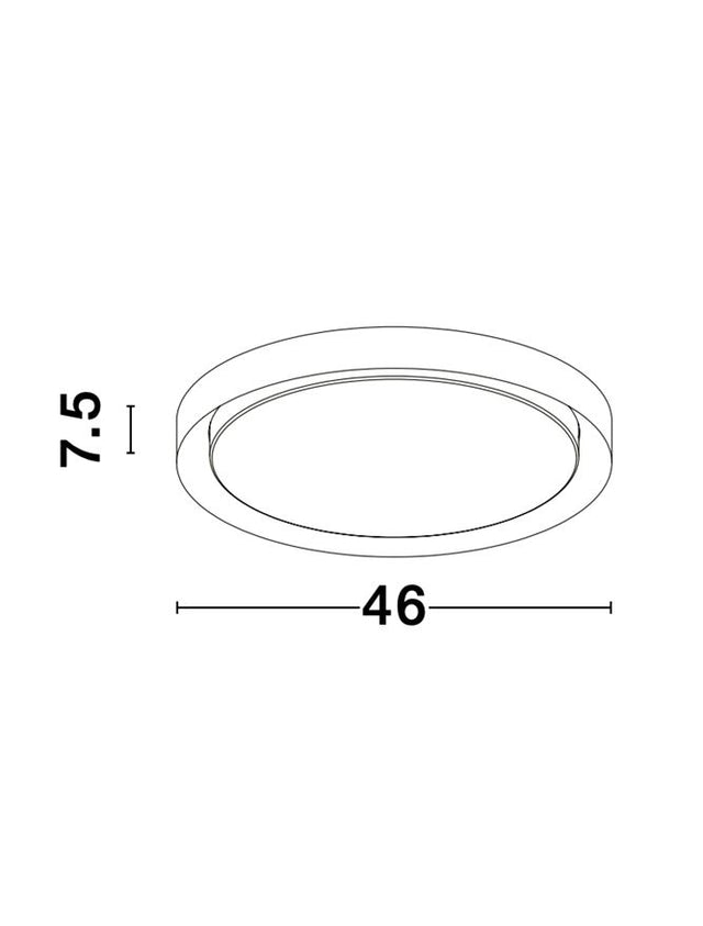 TROY Metal & Acrylic Diffuser Matt White Outside Matt White Inside LED 40 Watt 230 Volt 2200Lm 3000K IP20 D: 46 H: 7.5 cm