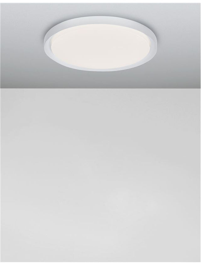 TROY Metal & Acrylic Diffuser Matt White Outside Matt White Inside LED 50 Watt 230 Volt 2750Lm 3000K IP20 D: 56 H: 7.5 cm