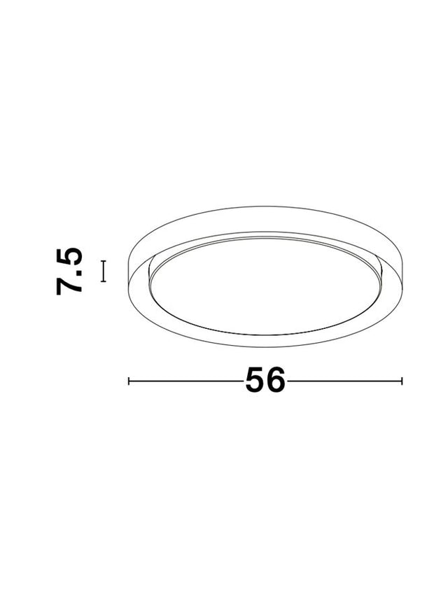 TROY Metal & Acrylic Diffuser Matt White Outside Matt White Inside LED 50 Watt 230 Volt 2750Lm 3000K IP20 D: 56 H: 7.5 cm