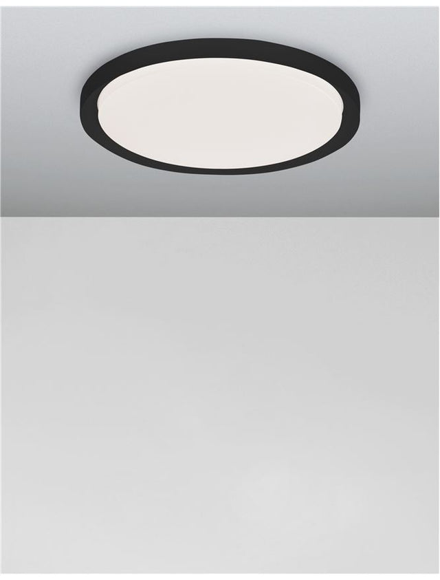 TROY Metal & Acrylic Diffuser Matt Black Outside Matt White Inside LED 50 Watt 230 Volt 2750Lm 3000K IP20 D: 56 H: 7.5 cm