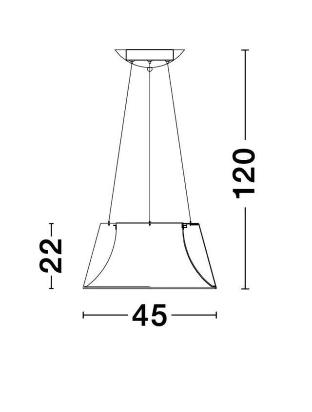 VOLCANO Metal & Acrylic Diffuser Sandy White Outside Sandy White Inside LED 33 Watt 230 Volt 1680Lm 3000K IP20 D: 45 H1: 22 H2: 120 cm