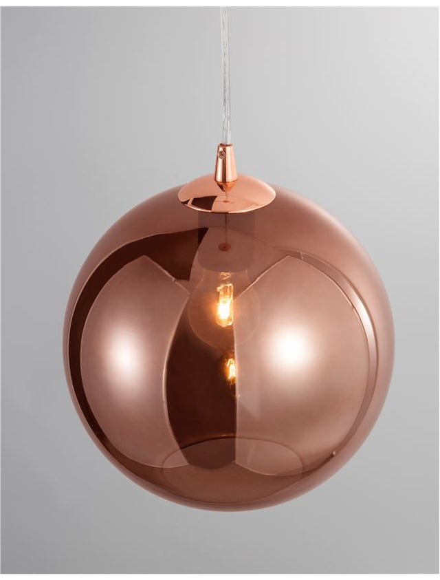 NAZIO Gradient Copper Glass Chrome Aluminium LED E27 1x12 Watt 230 Volt IP20 Bulb Excluded D: 25 H: 120 cm