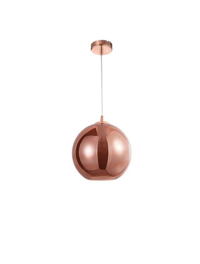 NAZIO Gradient Copper Glass Chrome Aluminium LED E27 1x12 Watt 230 Volt IP20 Bulb Excluded D: 25 H: 120 cm