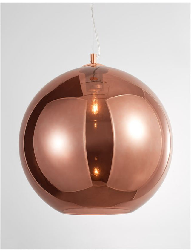 NAZIO Gradient Copper Glass Chrome Aluminium LED E27 1x12 Watt 230 Volt IP20 Bulb Excluded D: 35 H: 120 cm