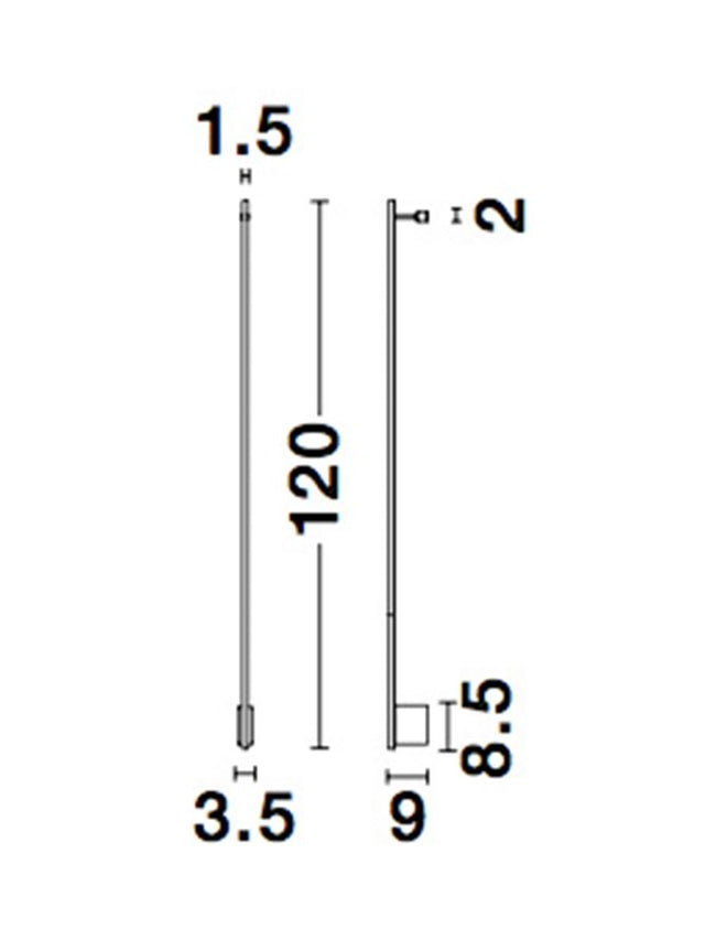 GROPIUS Sandy Black Aluminium LED 20 Watt 230 Volt 672Lm 3000K IP20 L: 120 W: 9 H: 3.5 cm