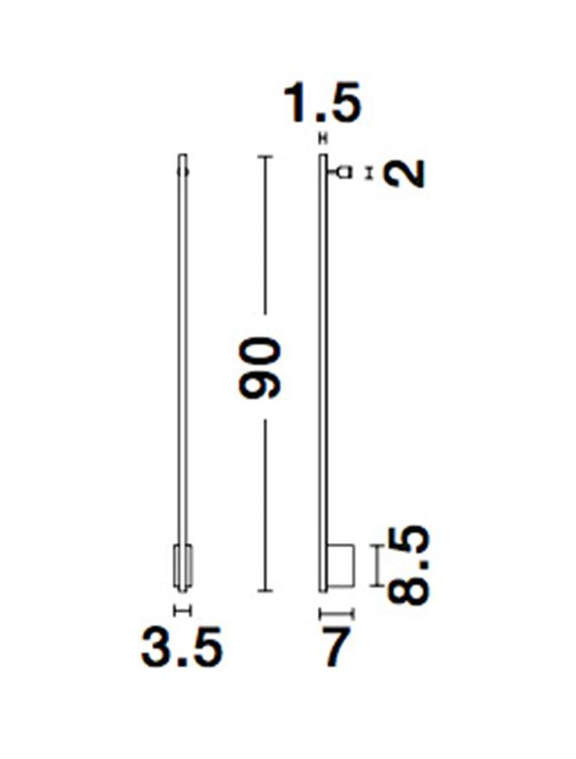 GROPIUS Sandy Black Aluminium LED 15 Watt 230 Volt 507Lm 3000K IP20 L: 90 W: 7 H: 3.5 cm