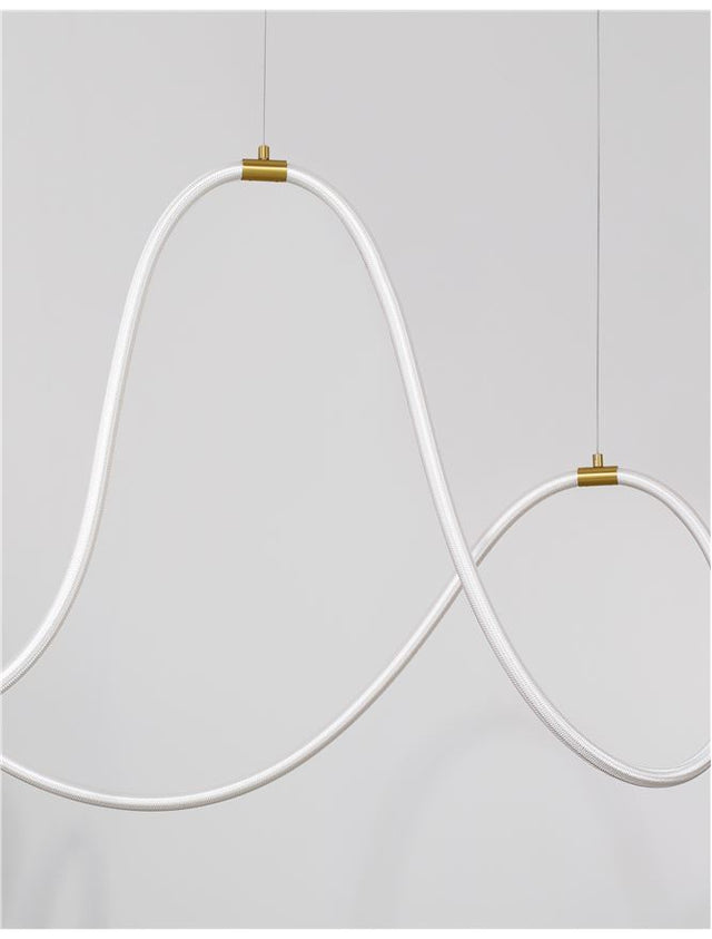 CERELIA Dimmable Brass Gold Metal & Fiber braided Silicone Tube LED 57 Watt 230 Volt 189Lm 3000K IP20 L : 150 W: 60 H: 120 cm