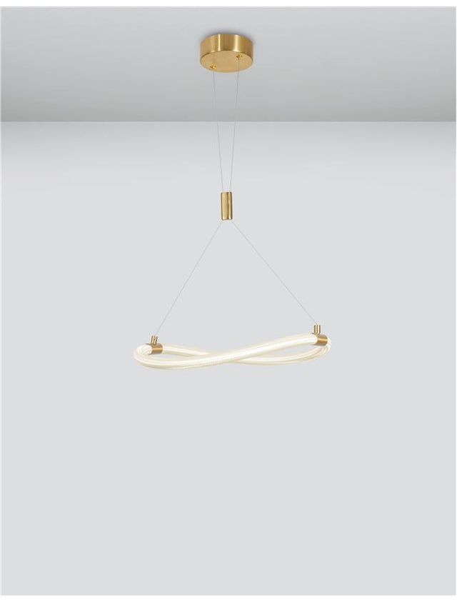 CERELIA Brass Gold Metal & Fiber braided Silicone Tube LED 15 Watt 230 Volt 1160Lm 3000K IP20 D: 40 H: 120 cm