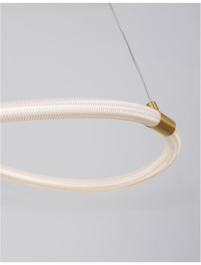 CERELIA Brass Gold Metal & Fiber braided Silicone Tube LED 15 Watt 230 Volt 1160Lm 3000K IP20 D: 40 H: 120 cm