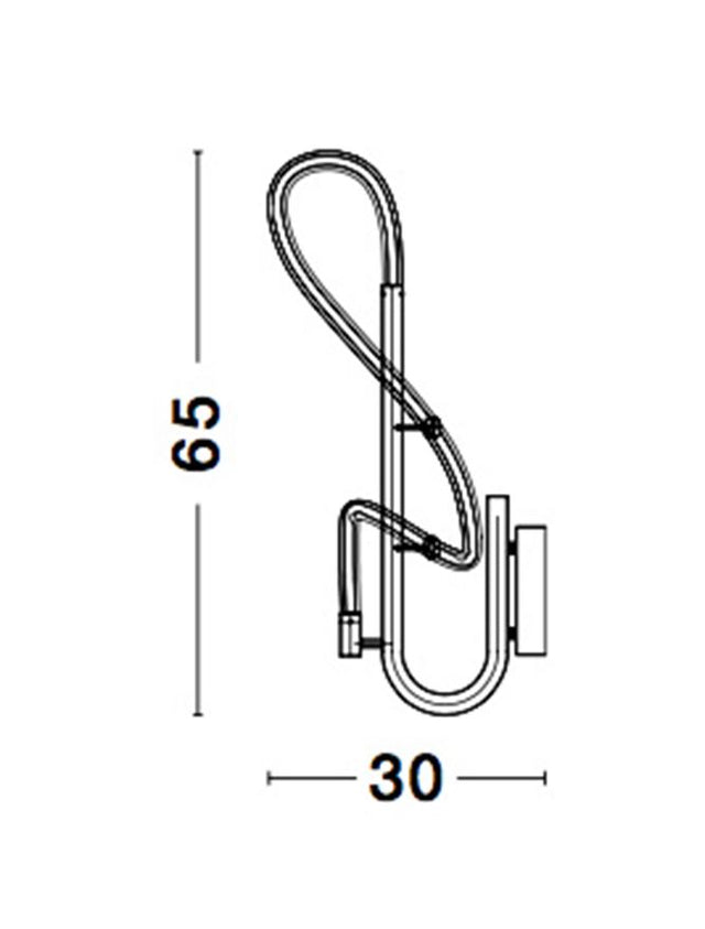 CERELIA Brass Gold Metal & Fiber braided Silicone Tube LED 17.7 Watt 230 Volt 1146Lm 3000K IP20 L: 65 W: 30 H: 65 cm