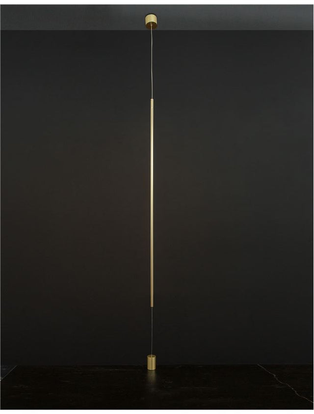 ELETTRA Brass Gold Aluminium LED 20 Watt 230 Volt 1400Lm 3000K IP20 D: 7 H1: 120 H2: 300 cm